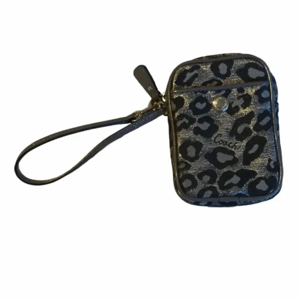 Coach | Bags | Coach Poppy Wristlet Coin Pouch Leopard Animal 